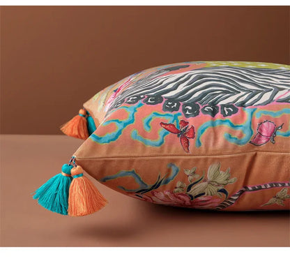 Housse de Coussin - SoftOrient™ - Zèbre Orange