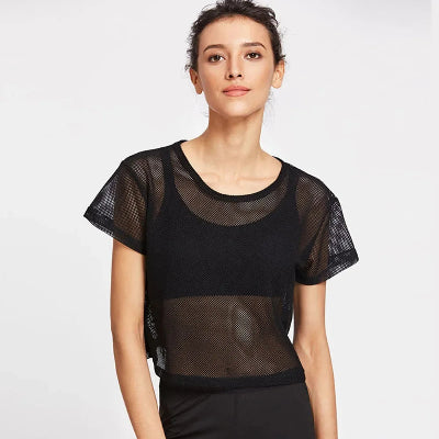 Haut de sport femme - WomenYogaShirt™ - Noir