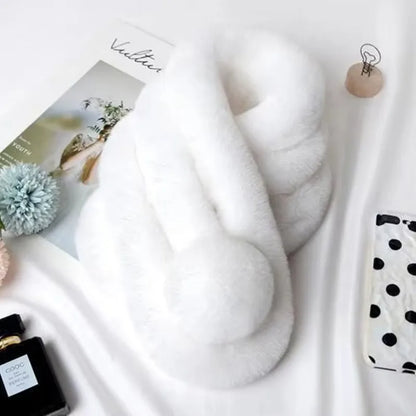Écharpe Femme Hiver - CozyFurWrap™ - Blanc