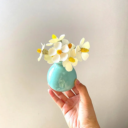 Vase en Céramique - ZenHydroVase™ - Cyan