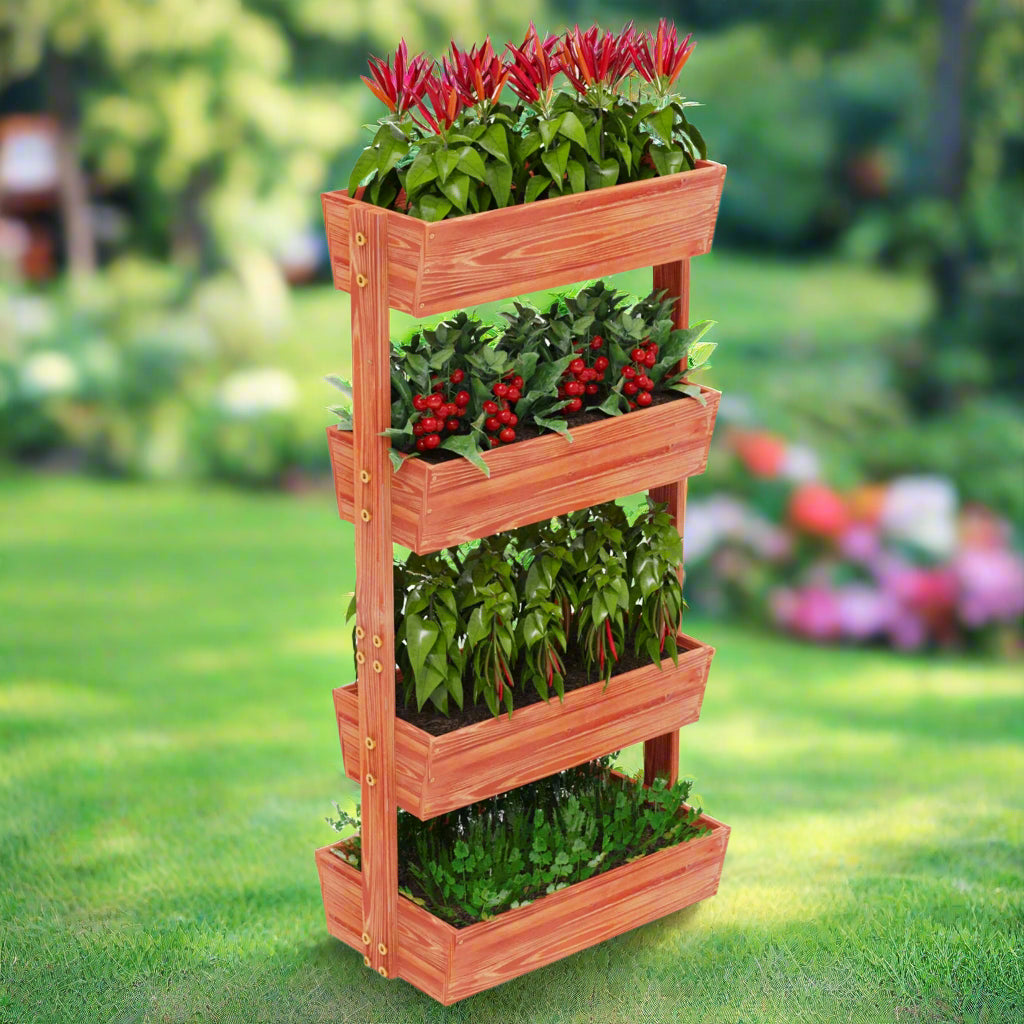 Jardinière surélevée - VerticalRaisedPlanter™ - Marron Rougeâtre