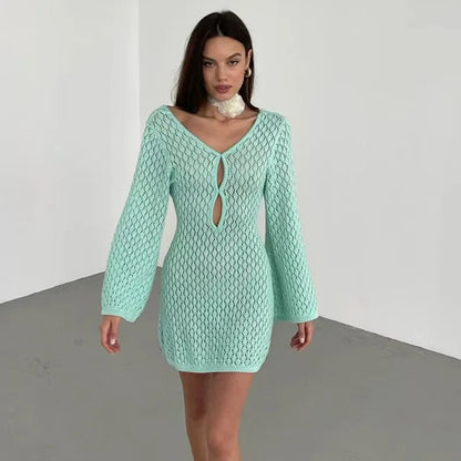 Mini Robe Moulante - HollowKnitMiniDress™