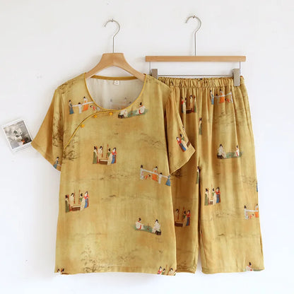 Pyjama Femme - CozyBambooPajama™ - Jaune Moutarde