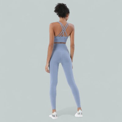 Combinaison Sport Femme - WomenFitnessSet™ - Gris Bleu