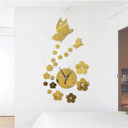 CrystalButterflyClocks™- Doré