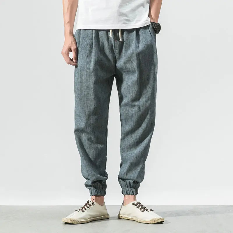 Pantalon en Lin Homme - ModestFlow™ - Bleu