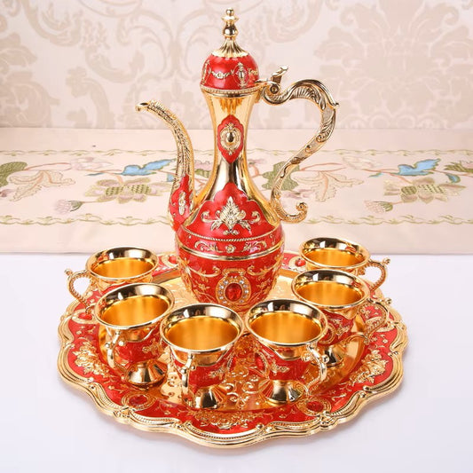 Cafetière Turque - VintageTurkCoffeeSet™ - Rouge & Doré