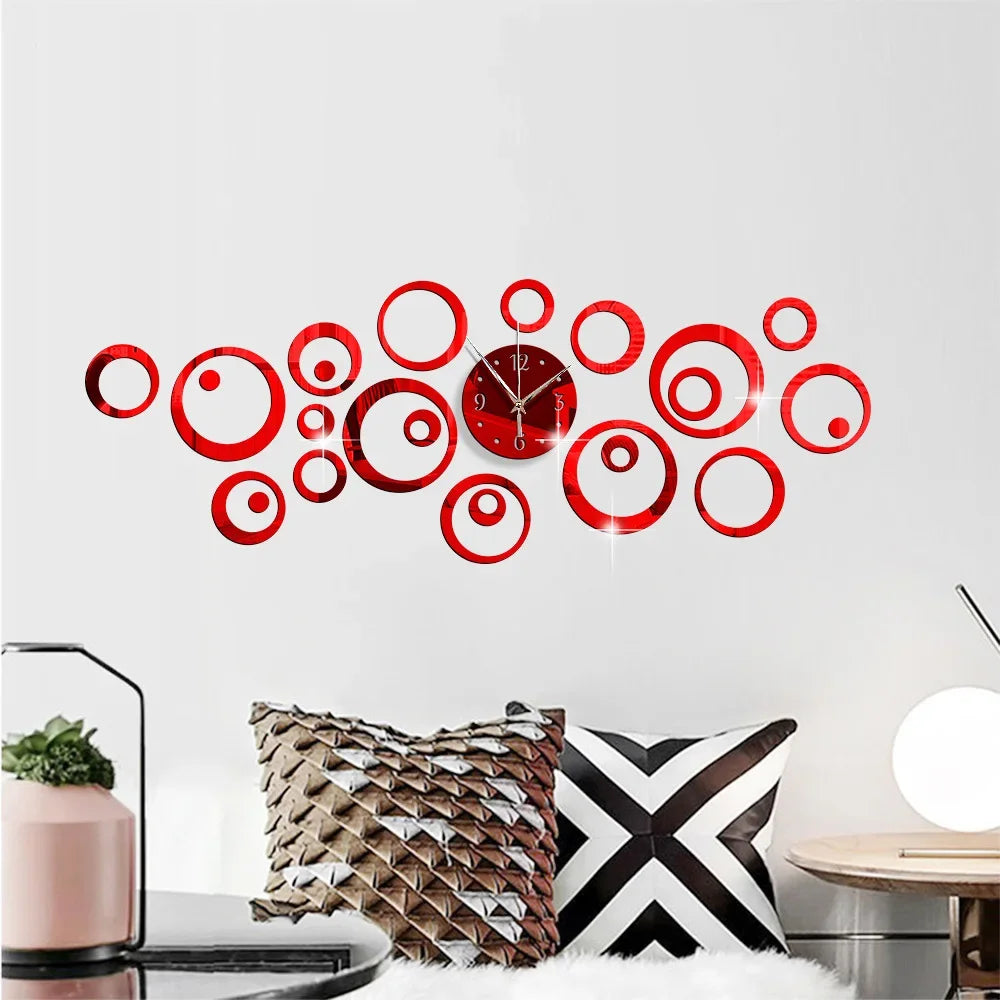 Horloge Murale Design - MirrorTime™ - Rouge