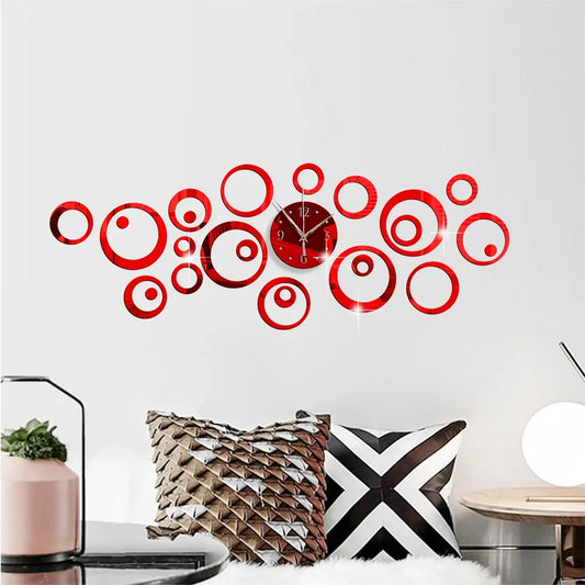 Horloge Murale Design - MirrorTime™ - Rouge