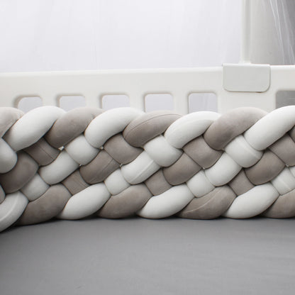 Tour de Lit Tressé - BraidedSafe™ - Gris & Blanc