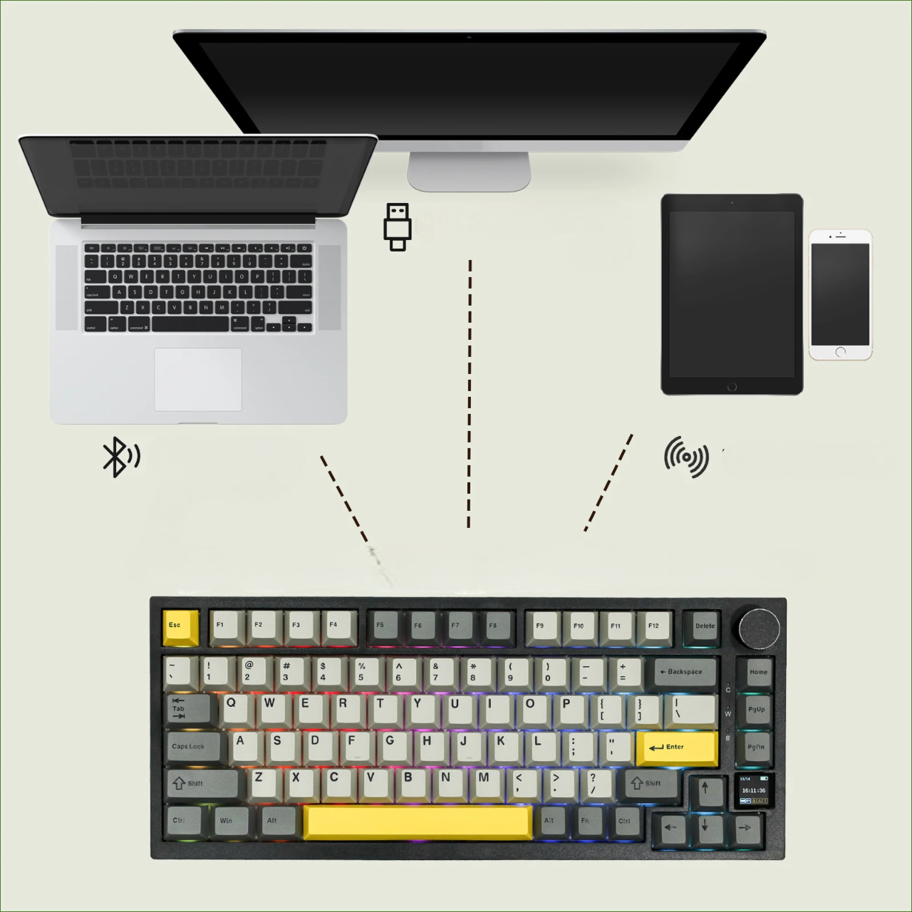 Clavier Mécanique - WirelessMechanicalKeyboard™ - Gris Foncé