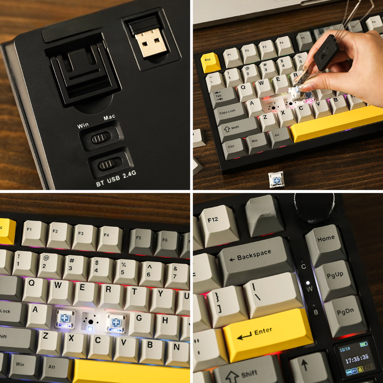 Clavier Mécanique - WirelessMechanicalKeyboard™ - Gris Foncé