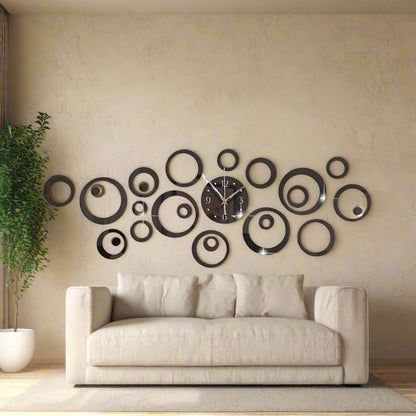 Horloge Murale Design - MirrorTime™ - Noir
