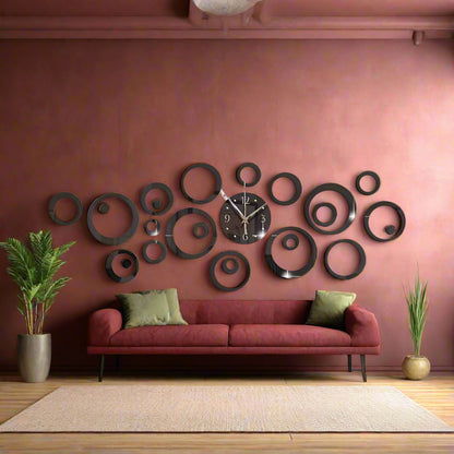 Horloge Murale Design - MirrorTime™ - Noir