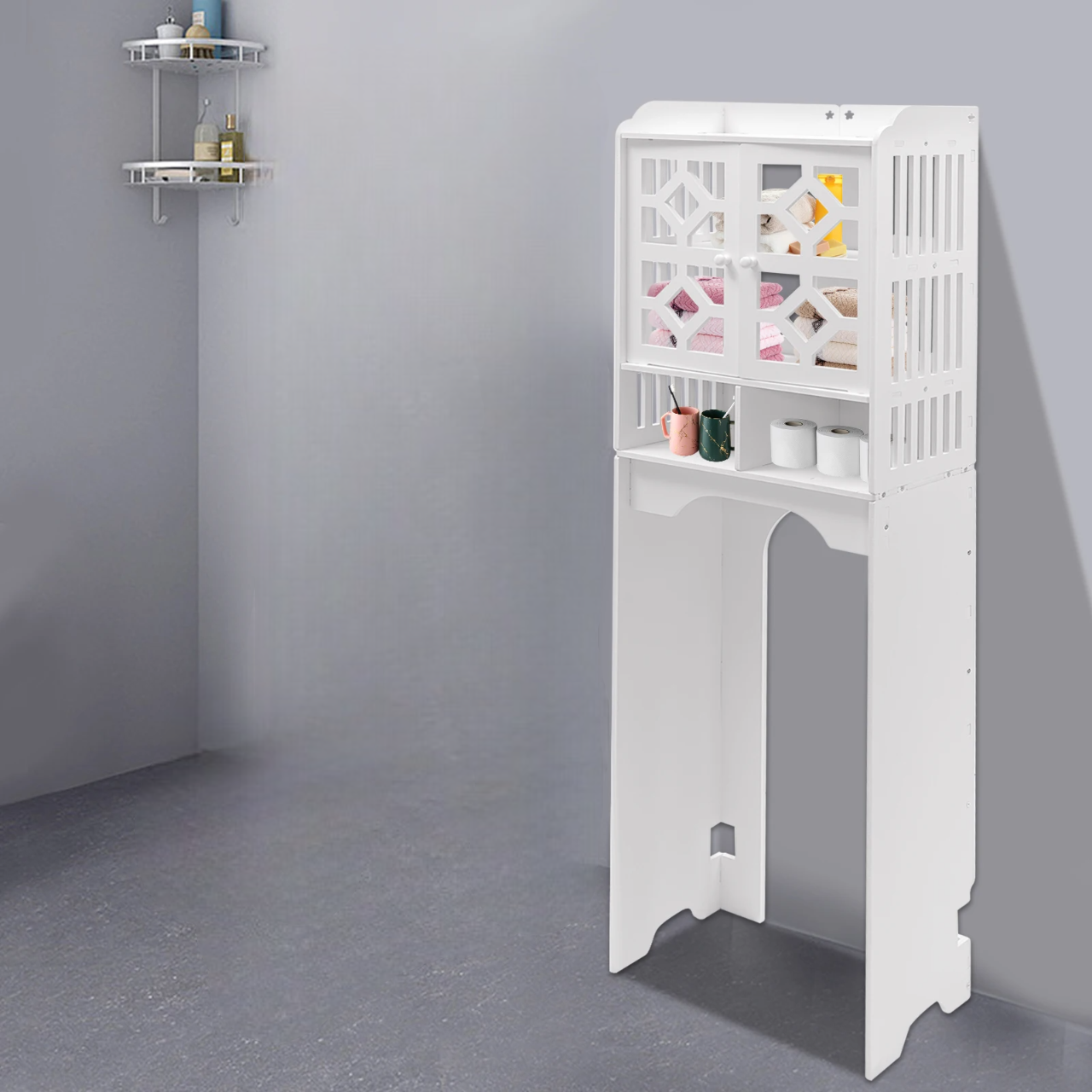 Armoire De Toilette - HouseholdToiletCabinet™ - Double Porte Haut