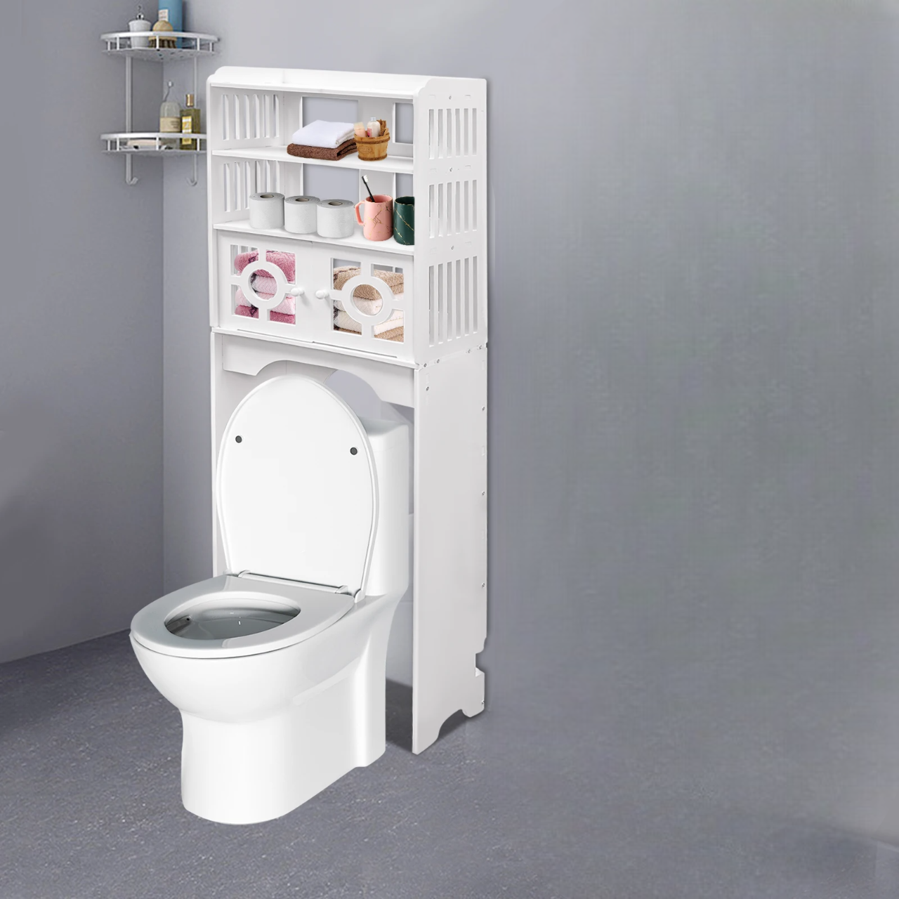 Armoire De Toilette - HouseholdToiletCabinet™ - Double Porte Bas