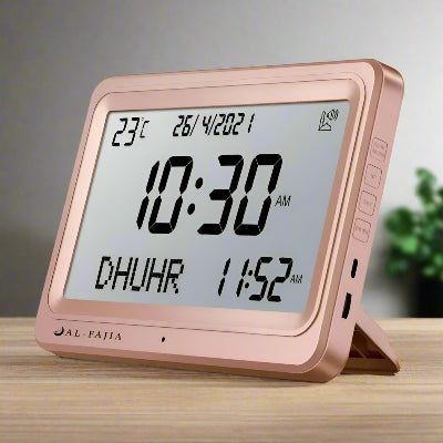 Horloge Adhan - AzanClock™ - Rose Ecran Blanc