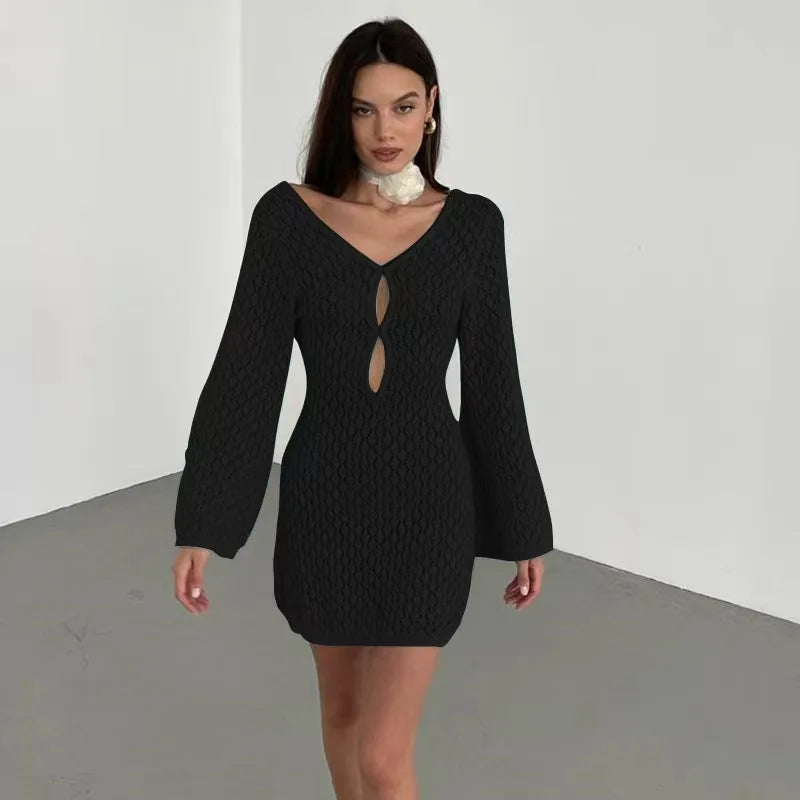 Mini Robe Moulante - HollowKnitMiniDress™