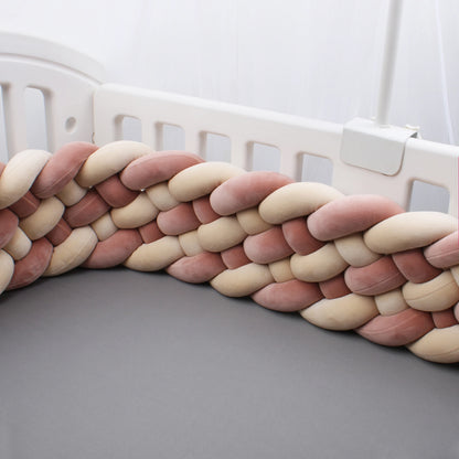 Tour de Lit Tressé - BraidedSafe™ - Vieux Rose & Crème