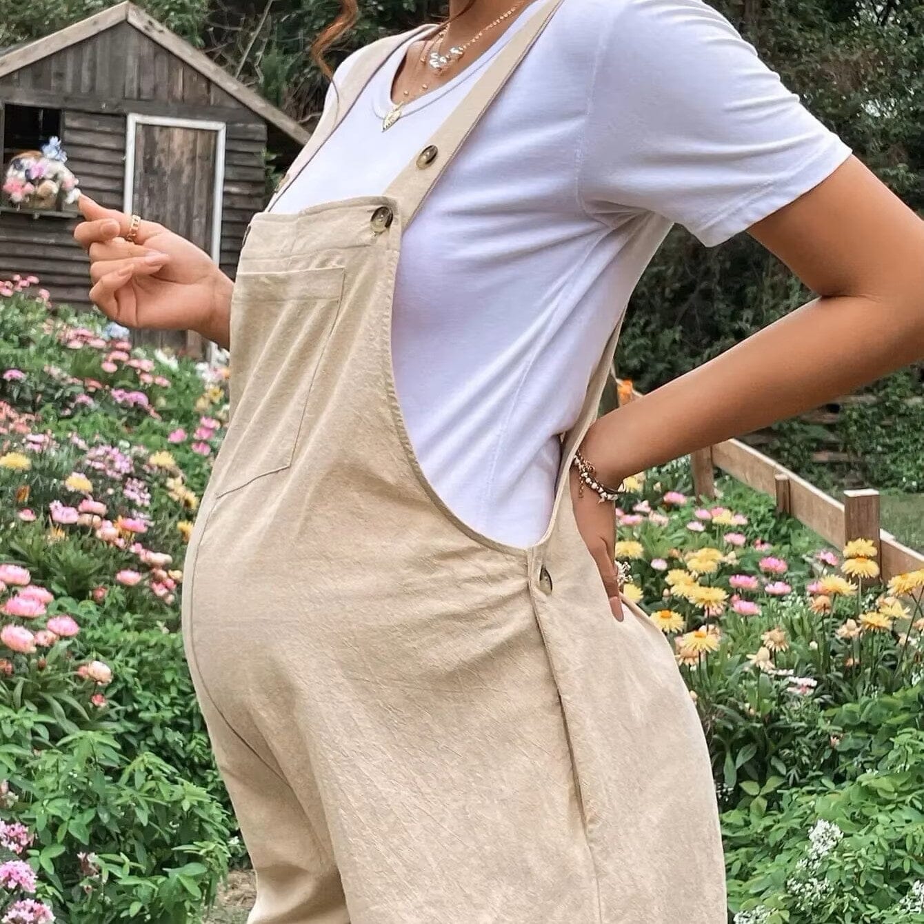 Salopette de Grossesse - MaternityJumpsuit™ - Beige