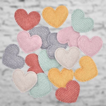 HeartShape™ - Glitter Fabric Heart Appliques