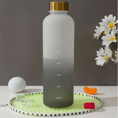 Gourde de sport - BottleTimeMarker™ - Gris&Noir