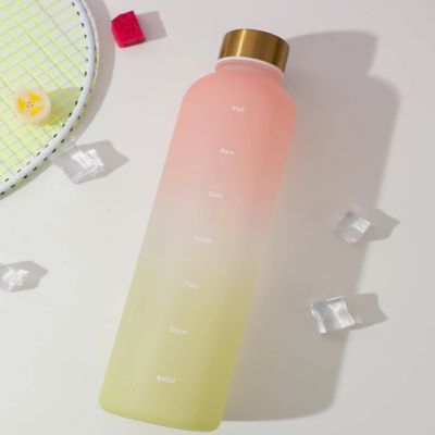 Gourde de sport - BottleTimeMarker™ - Rose&Jaune