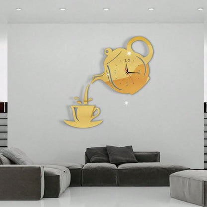 CupTeapotWallClock™- Doré