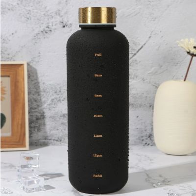 Gourde de sport - BottleTimeMarker™ - Noir