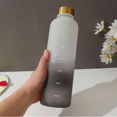 Gourde de sport - BottleTimeMarker™ - Gris&Noir