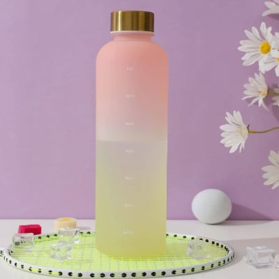 Gourde de sport - BottleTimeMarker™ - Rose&Jaune