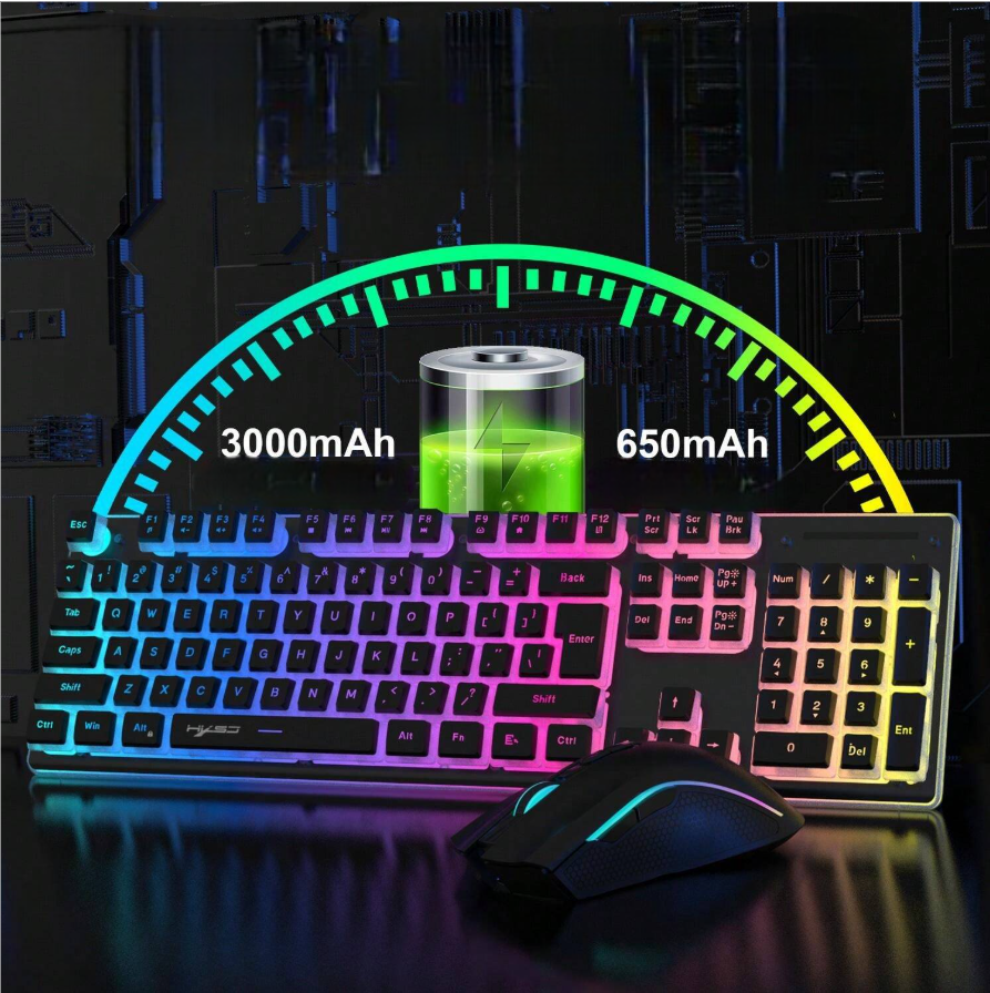 Souris et Clavier Sans Fil - WirelessKeyboardMousePack™ - Noir