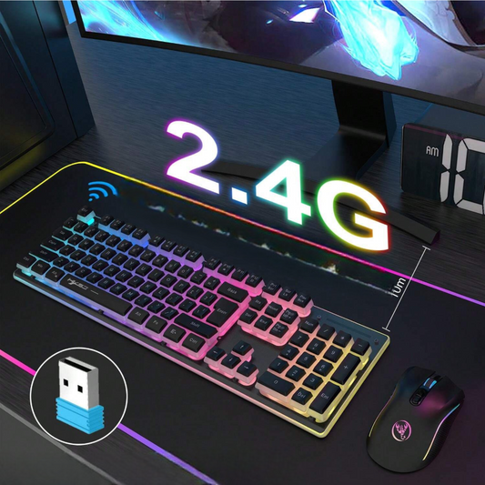 Souris et Clavier Sans Fil - WirelessKeyboardMousePack™ - Noir