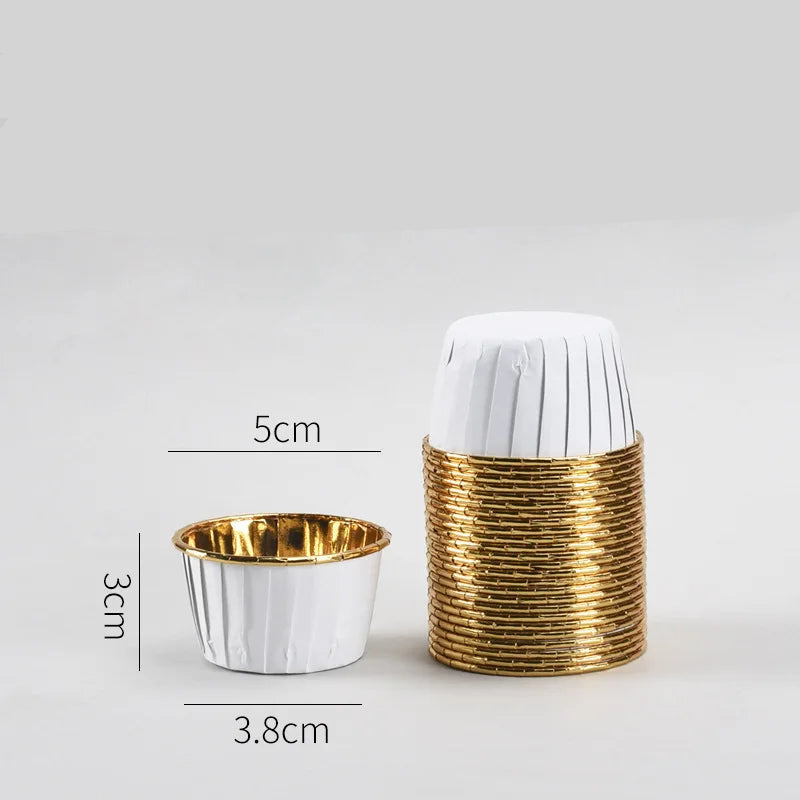 Caissette pour Muffins - CupcakeWrappers™ - Blanc Dorée
