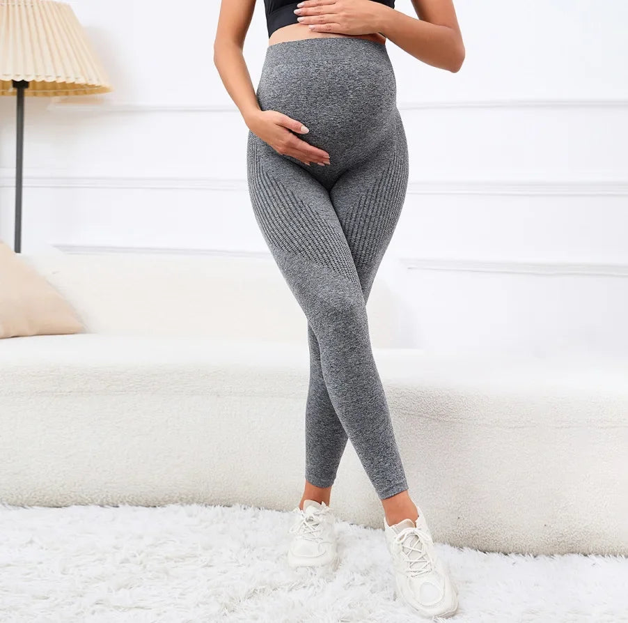 Legging pour Femme Enceinte - MaternityLeggings™ - Gris