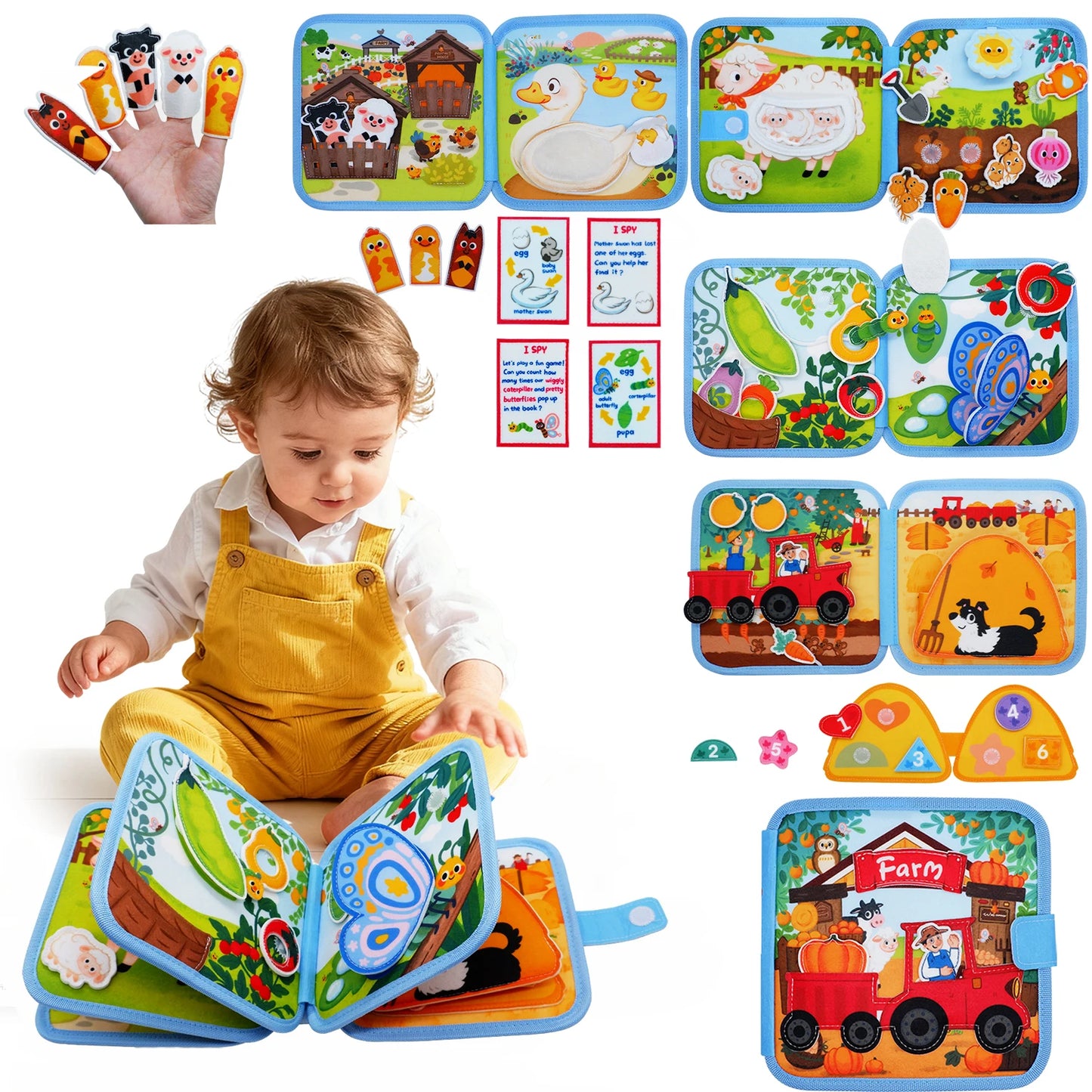 LIVRE BEBE TISSU - PuppyBusyBook™