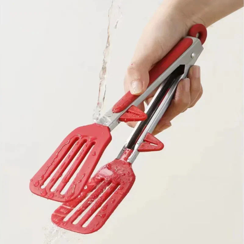 Pince cuisine - SiliconeFoodTongs™ - Rectangle Rouge