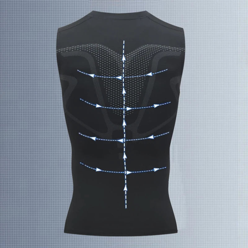 Haut de Compression - GymSleevelessShirt™ - Noir