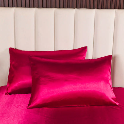 Taie d'Oreiller en Satin - SatinDreamPillow™ - Rouge