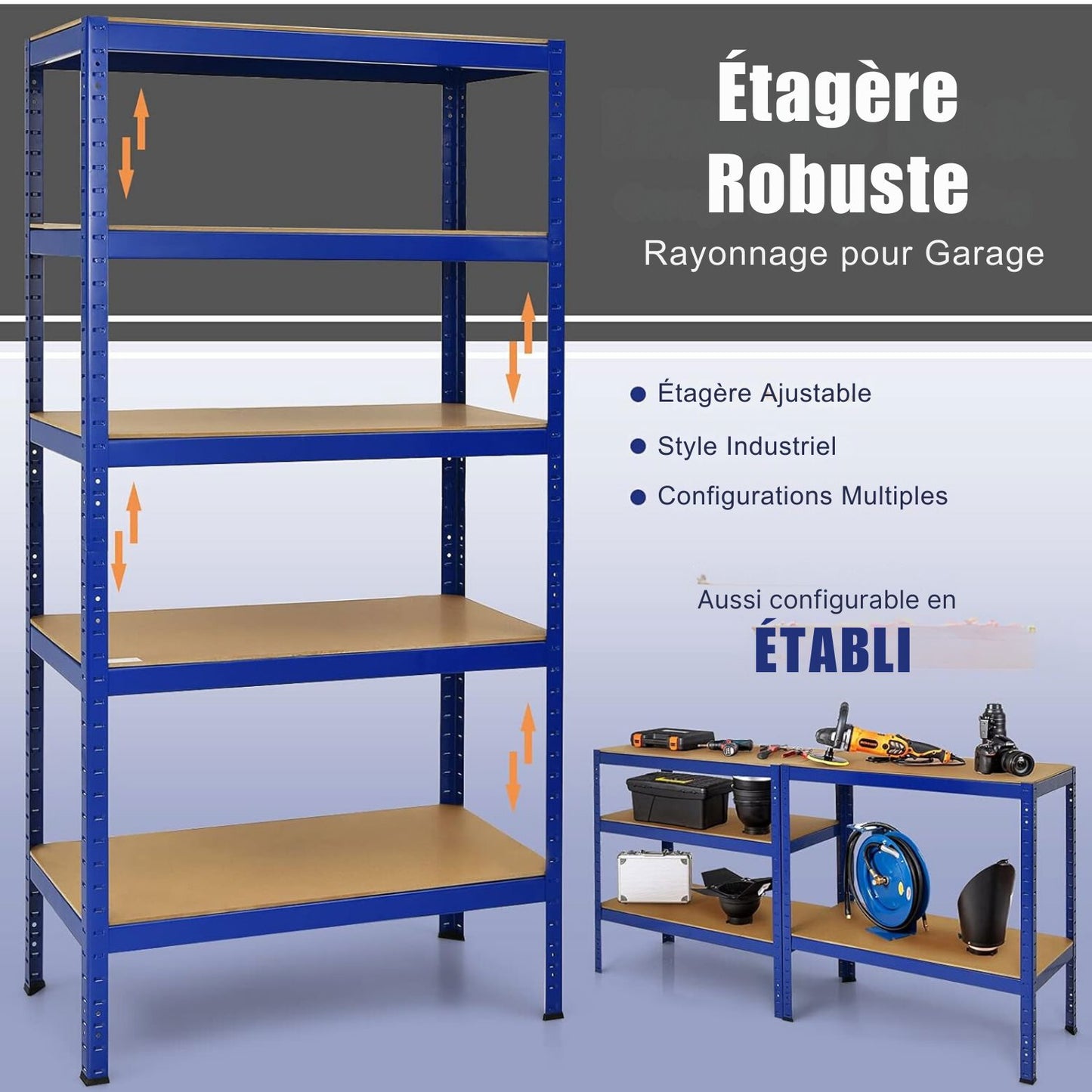 Étagère Métallique - MegaRack™ - Bleu