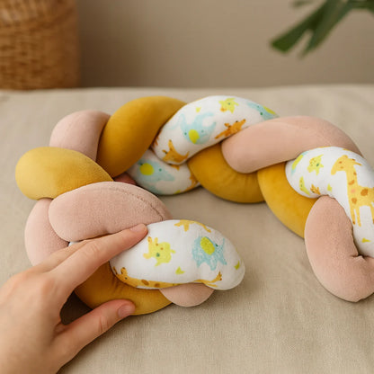 Tour de Lit Tressé - BraidBumper™ - Moutarde & Rose