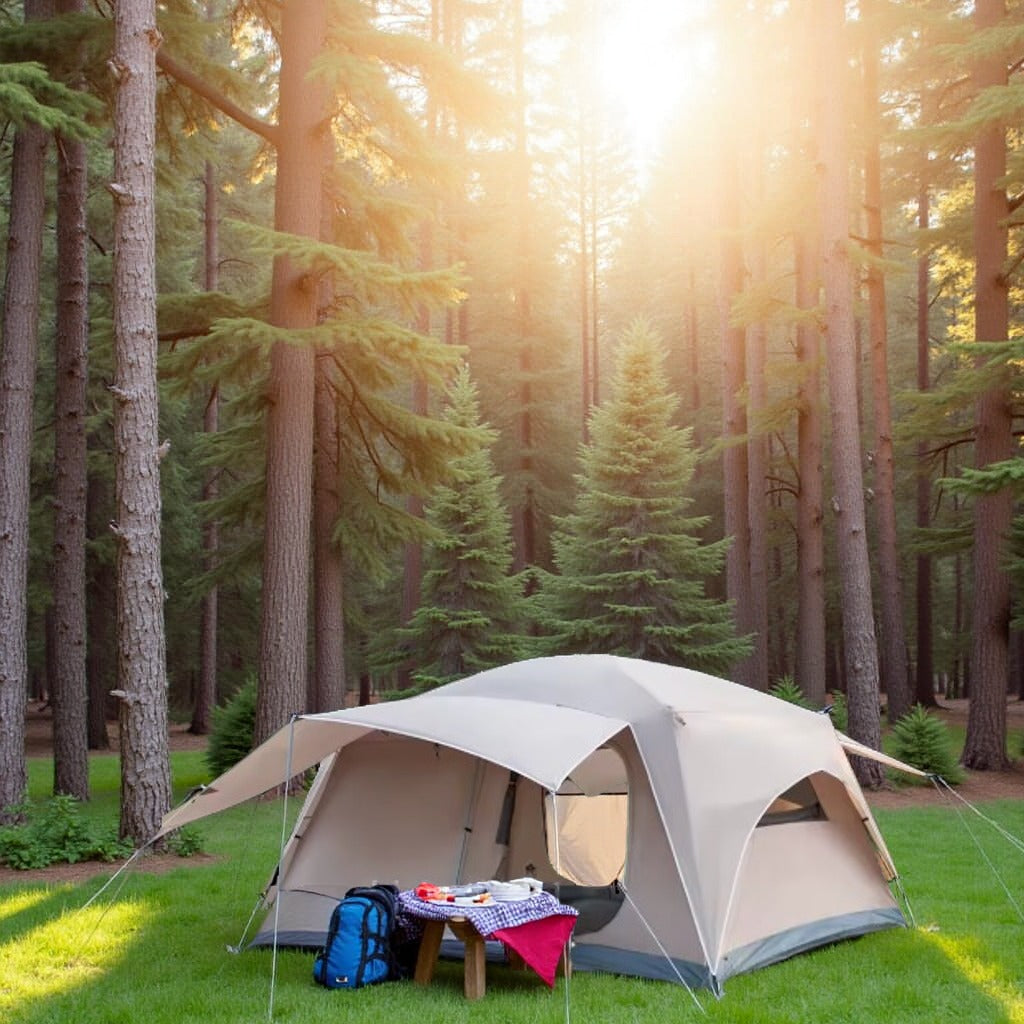 Tente de Camping - AllSeasonTent™ - Beige & Gris