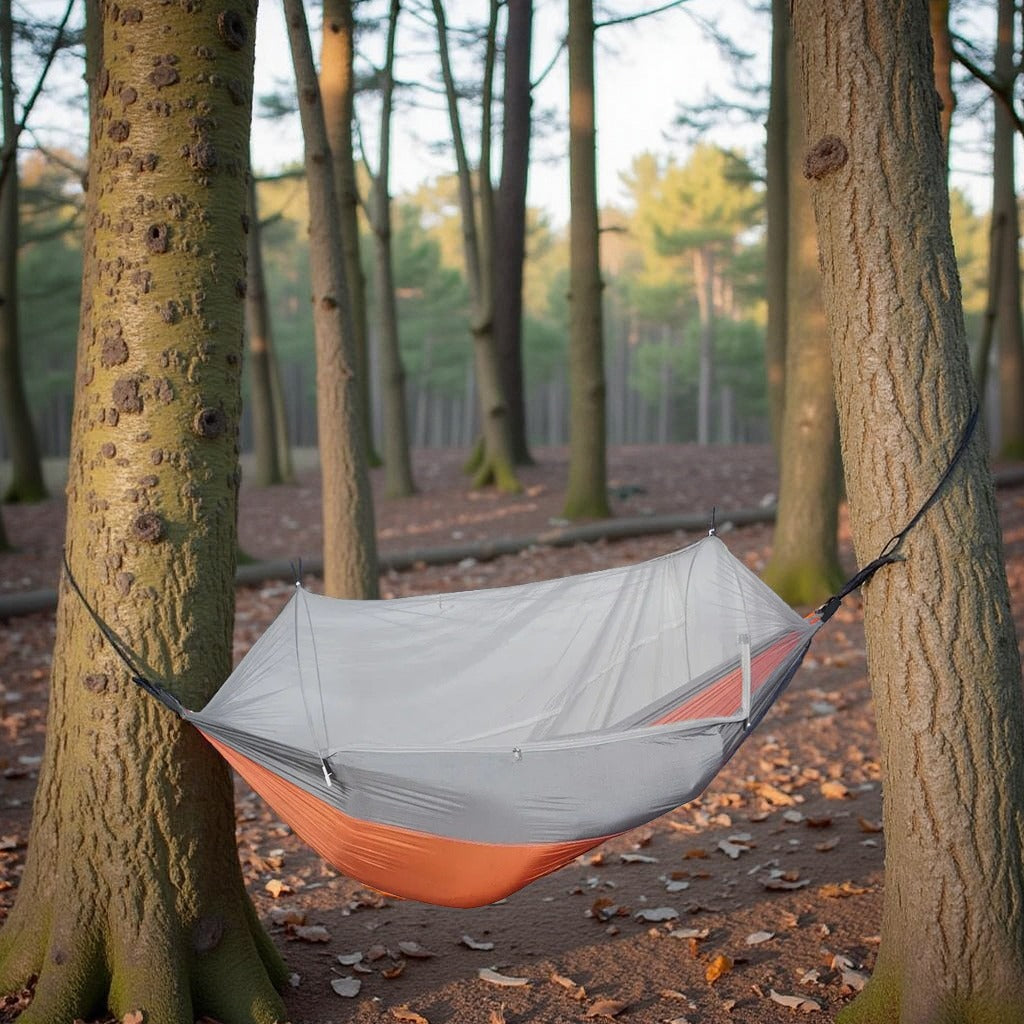 Hamac Camping - NetGuardHammock™ - Orange & Gris