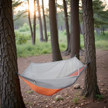Hamac Camping - NetGuardHammock™ - Orange & Gris
