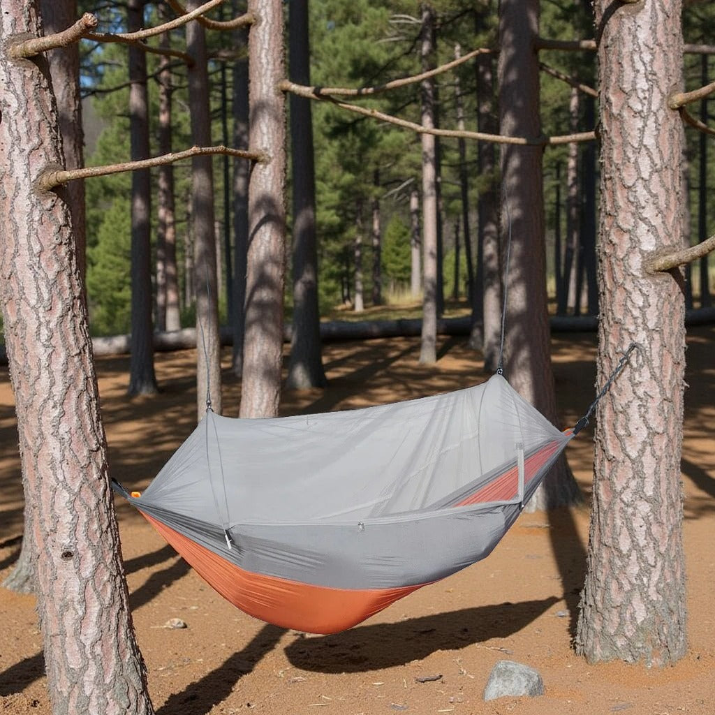 Hamac Camping - NetGuardHammock™ - Orange & Gris