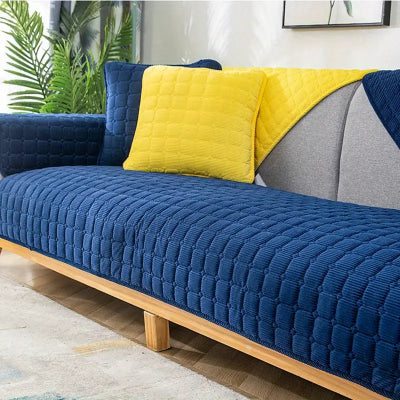 Housse de Canapé - PlushSofa™ - Bleu Foncé