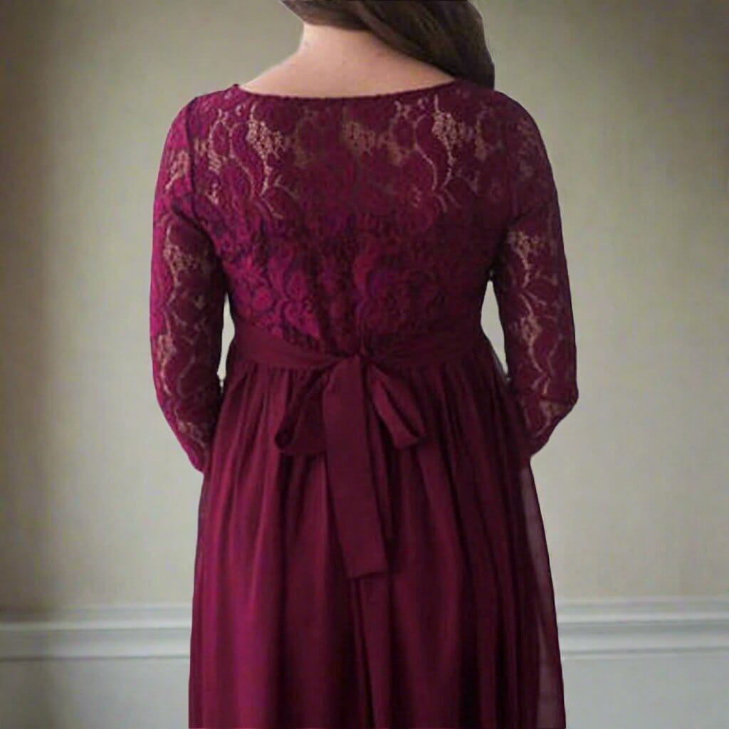 Robe en Dentelle - PregnantMotherDress™ - Vin Rouge