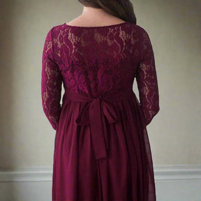 Robe en Dentelle - PregnantMotherDress™ - Vin Rouge