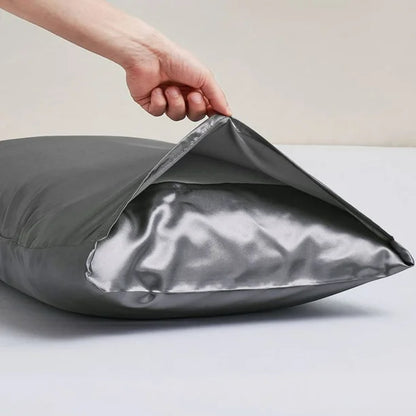 Taie d'Oreiller en Satin - SatinDreamPillow™ - Argenté