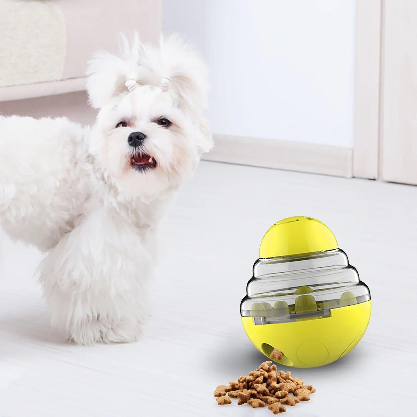 Distributeur de Croquettes pour Chien - SlowFeederDog™ - Jaune